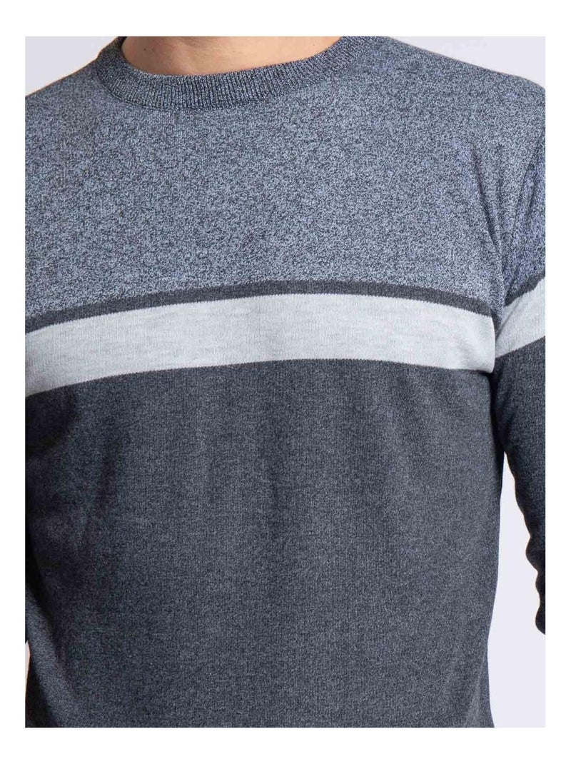 Pull col rond LORALLY Gris foncé - Kiabi