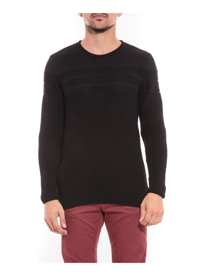 Pull col rond LOUVRE Noir - Kiabi