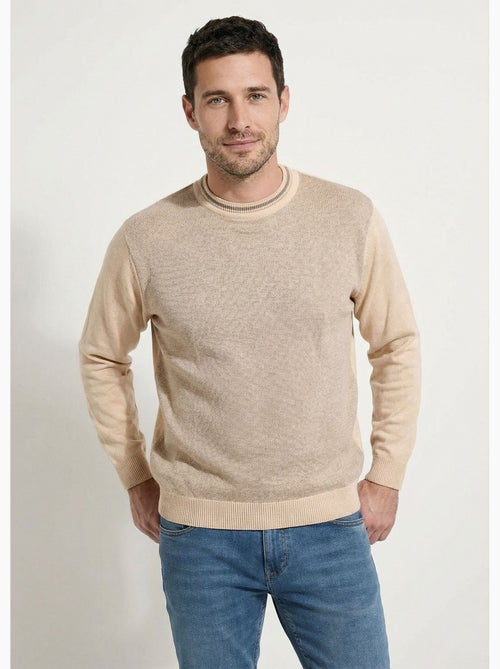 Pull col rond maille caviar coton - Afibel - Kiabi Pull col rond maille caviar coton - Afibel - Kiabi