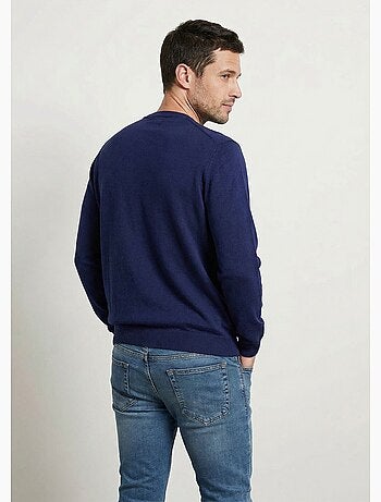 Pull col rond maille caviar coton - Afibel