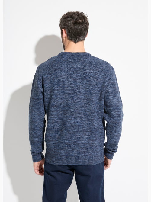 Pull col rond maille chinée laine manches longues - Afibel - Kiabi