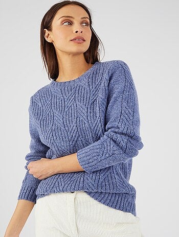 Pull col rond maille chinée Thermolactyl - Damart