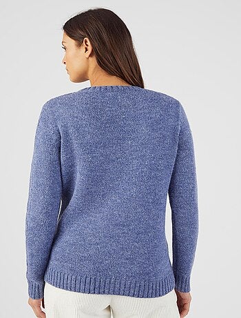 Pull col rond maille chinée Thermolactyl - Damart