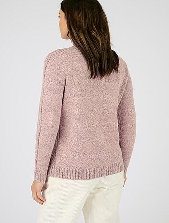Pull col rond maille chinée thermolactyl - damart