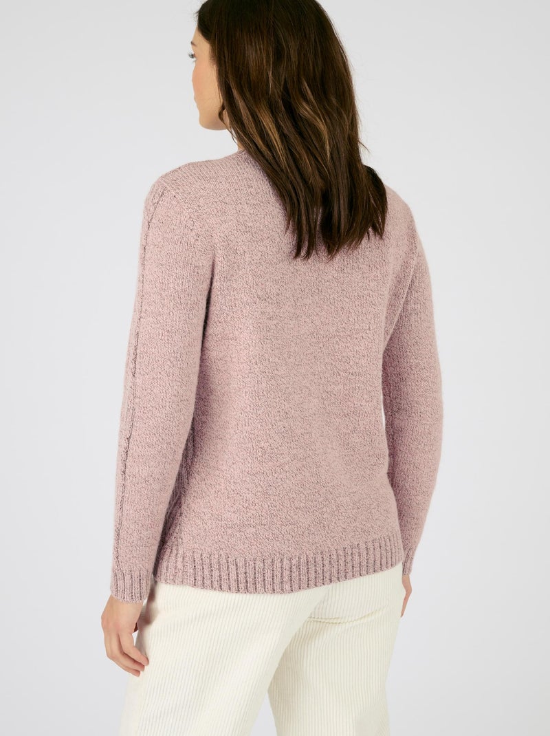 Pull col rond maille chinée thermolactyl - damart Rose - Kiabi
