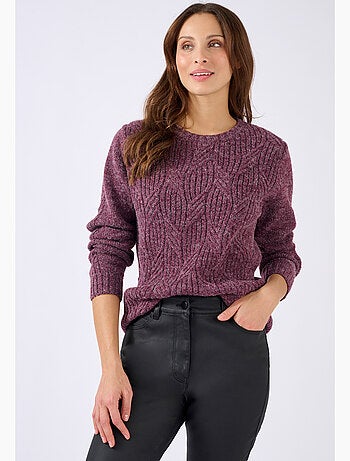 Pull col rond maille chinée thermolactyl - damart