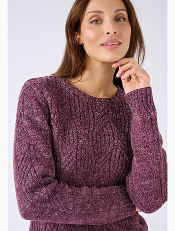 Pull col rond maille chinée thermolactyl - damart
