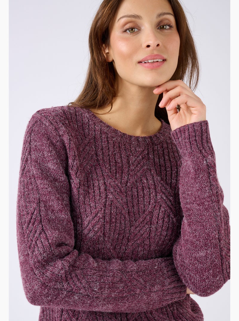 Pull col rond maille chinée thermolactyl - damart Rouge - Kiabi