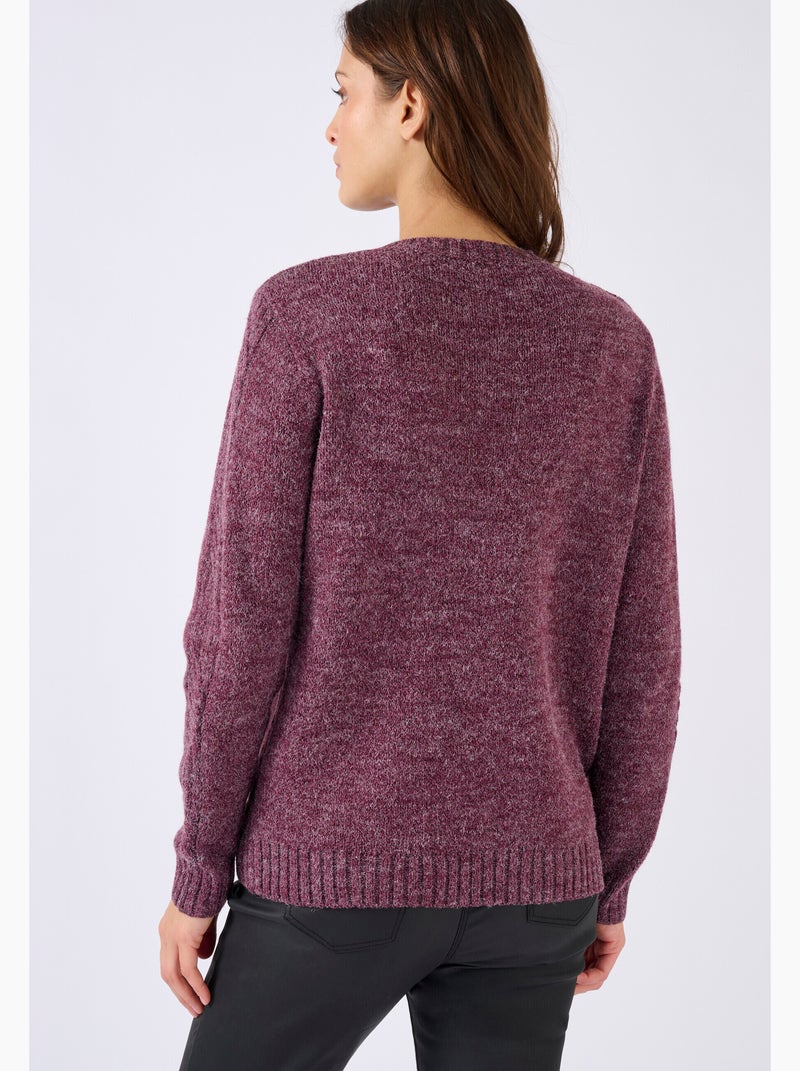 Pull col rond maille chinée thermolactyl - damart Rouge - Kiabi