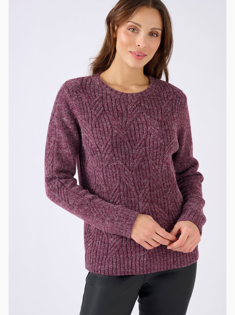 Pull col rond maille chinée thermolactyl - damart Rouge - Kiabi