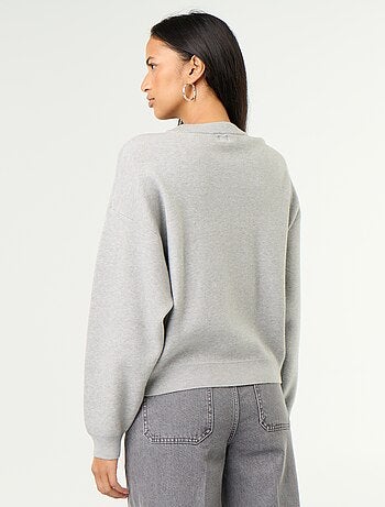 Pull col rond maille douce avec inscription