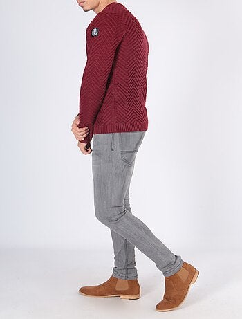 Pull col rond , maille épaisse