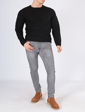 Pull col rond , maille épaisse