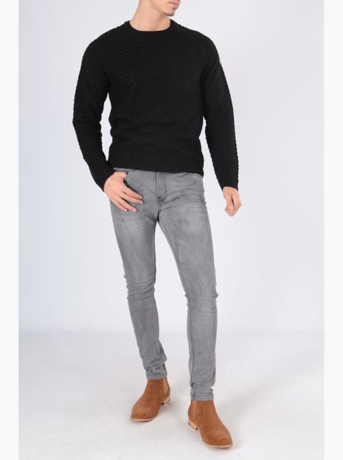 Pull col rond , maille épaisse - Kiabi