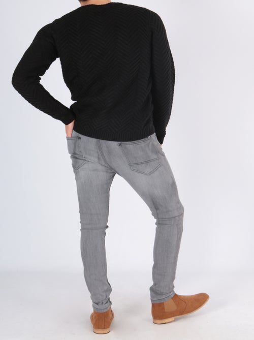Pull col rond , maille épaisse - Kiabi