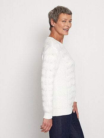 Pull col rond maille fantaisie - Afibel