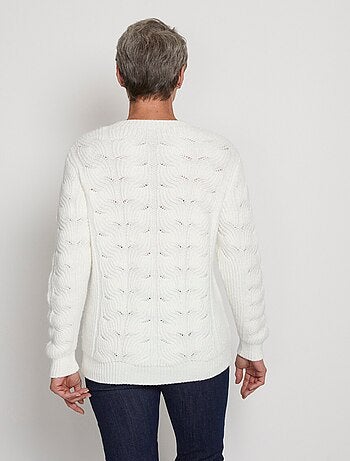 Pull col rond maille fantaisie
