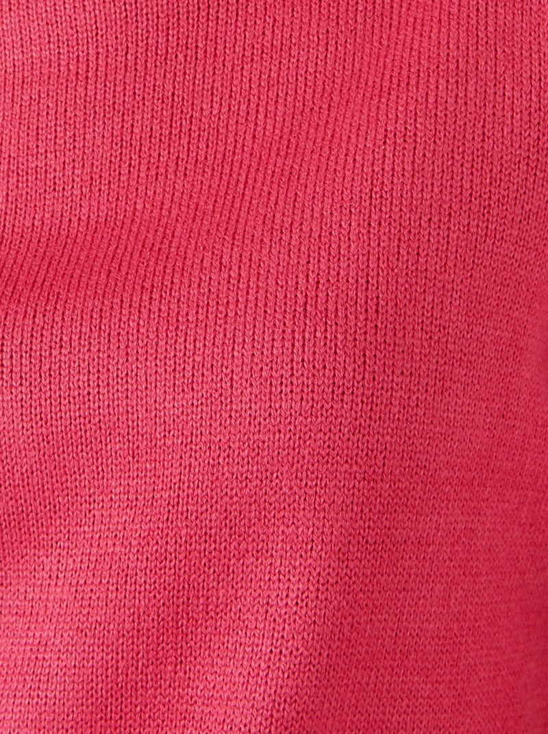 Pull col rond maille jersey - Damart Corail - Kiabi