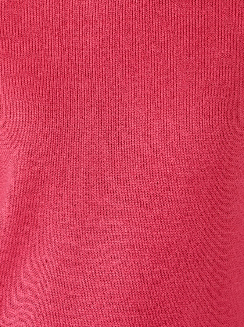 Pull col rond maille jersey - Damart Corail - Kiabi