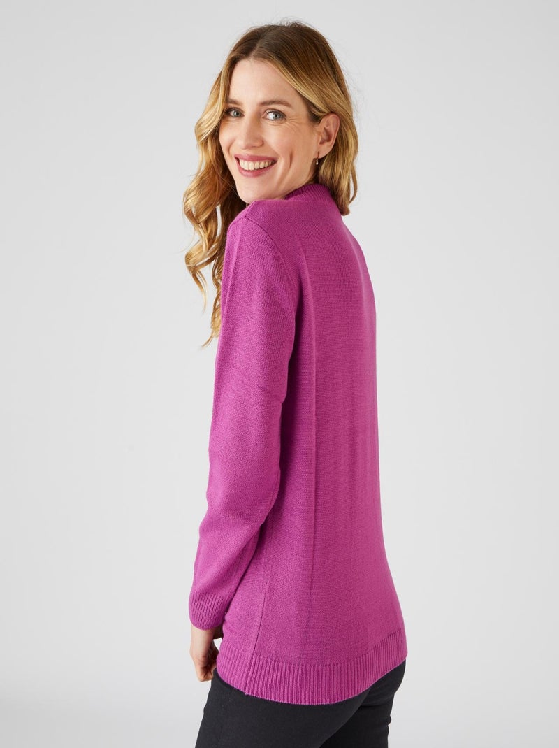 Pull col rond maille jersey - Damart Mauve - Kiabi