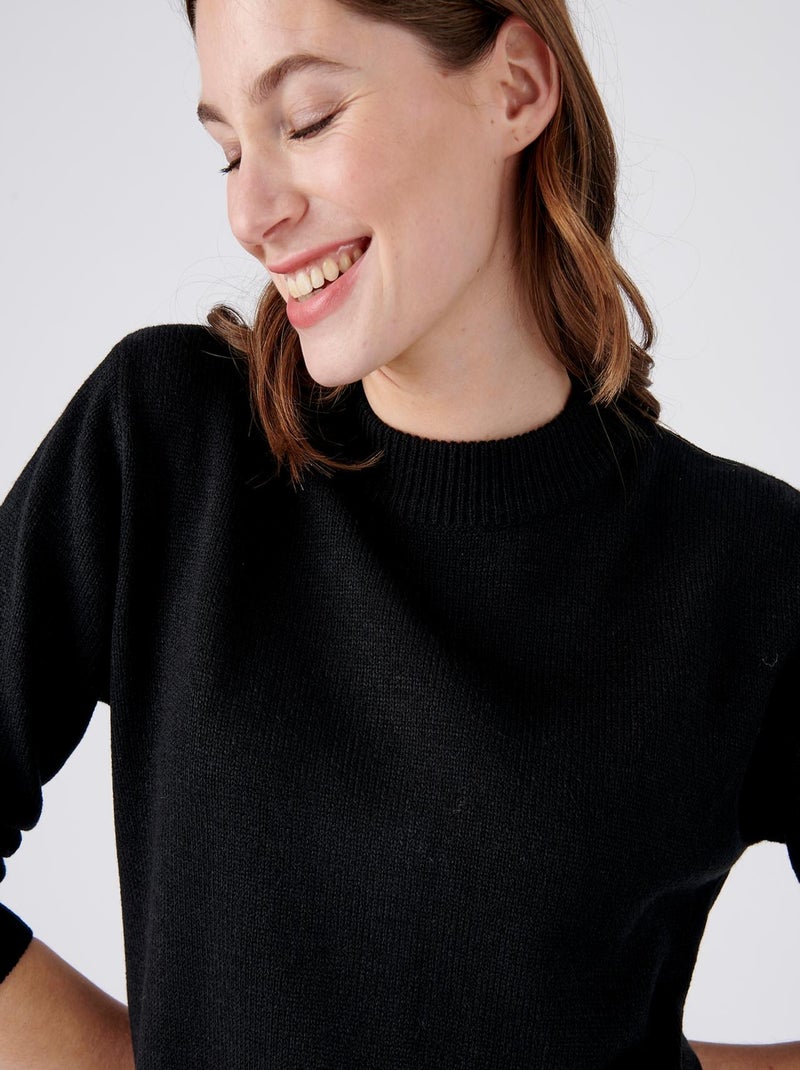 Pull col rond maille jersey - Damart Rose framboise - Kiabi