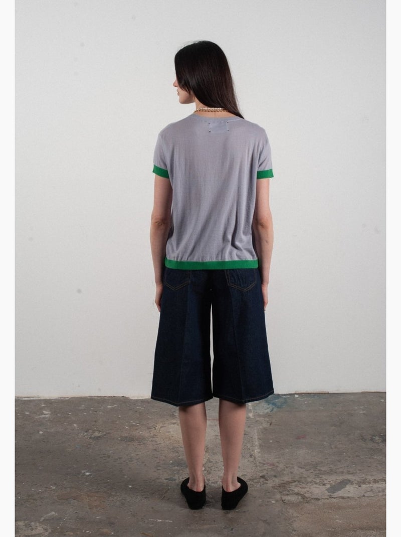 Pull col rond manches courtes femme 100% cachemire & laine ultrafin - KELLY 1 Violet - Kiabi