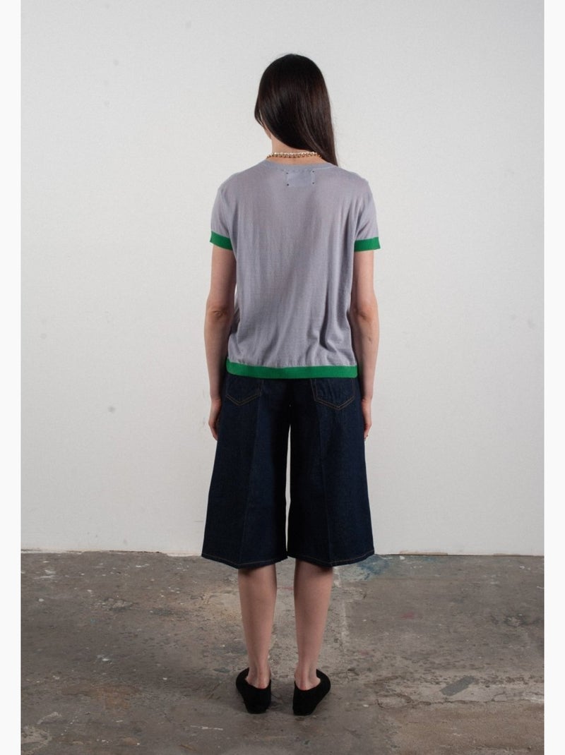 Pull col rond manches courtes femme 100% cachemire & laine ultrafin - KELLY 1 Violet - Kiabi
