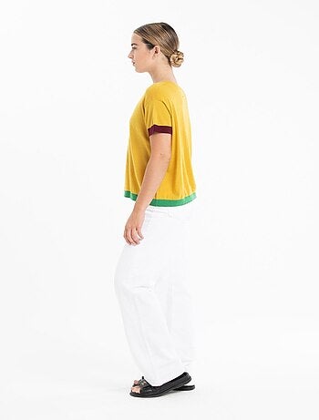 Pull col rond manches courtes femme 100% cachemire & laine ultrafin - KELLY 8