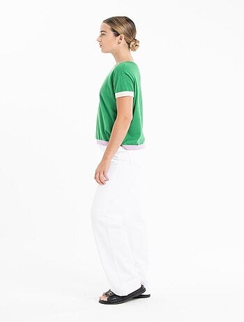 Pull col rond manches courtes femme 100% cachemire & laine ultrafin - KELLY 8