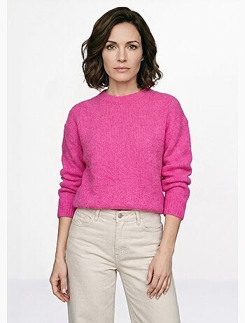 Pull col rond manches longues avec laine - afibel