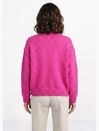Pull col rond manches longues avec laine - afibel