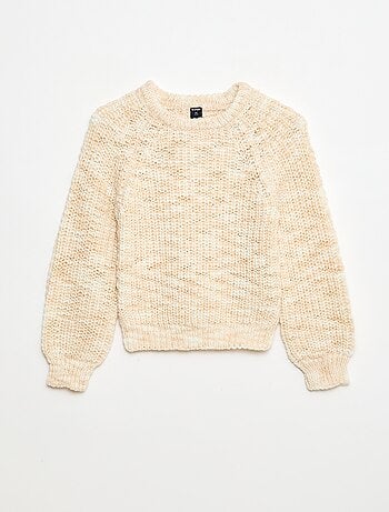 Pull col rond manches longues