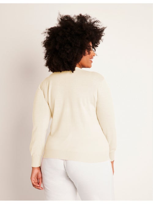 Pull col rond manches longues laine mérinos - Afibel - Kiabi