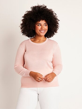 Pull col rond manches longues laine mérinos - Afibel