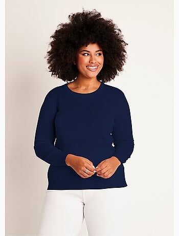 Pull col rond manches longues laine mérinos