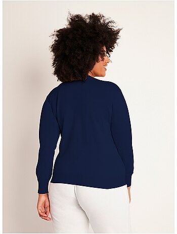 Pull col rond manches longues laine mérinos