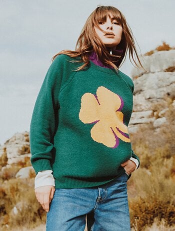 Pull col rond manches raglan femme 100% cachemire 4 fils - ZAYA 10