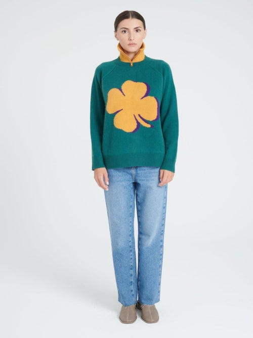Pull col rond manches raglan femme 100% cachemire 4 fils - ZAYA 10 - Kiabi