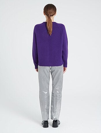 Pull col rond manches raglan femme 100% cachemire 6 fils - ZAYA 7