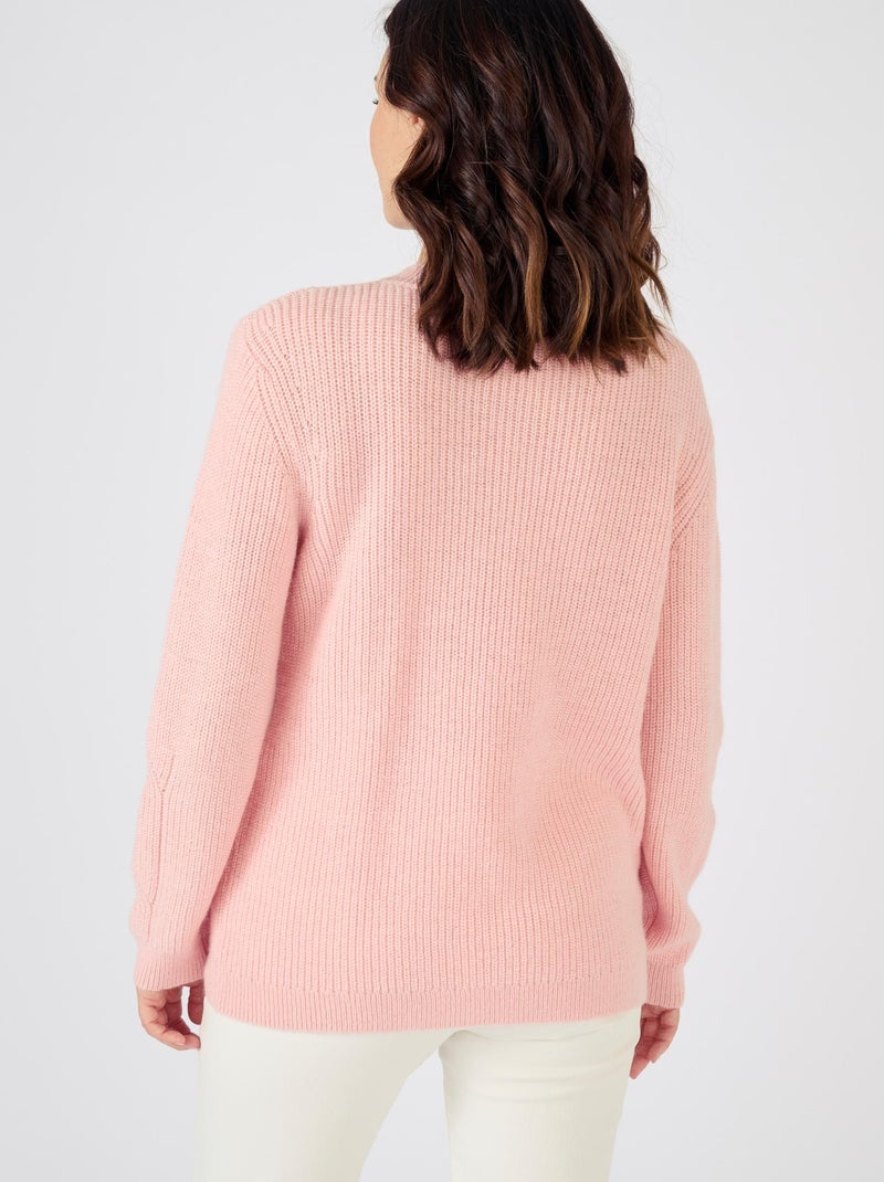 Pull col rond mélange alpaga - Damart Rose - Kiabi