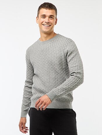 Pull col rond mini torsade uni