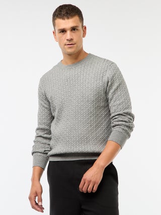 Pull col rond mini torsade uni