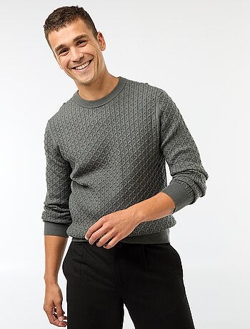 Pull col rond mini torsade uni