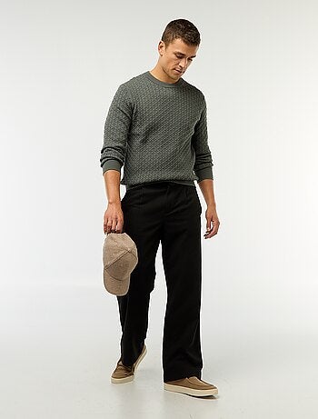 Pull col rond mini torsade uni