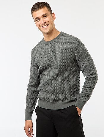 Pull col rond mini torsade uni
