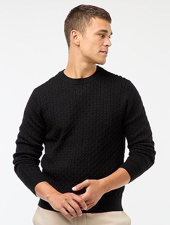 Pull col rond mini torsade uni