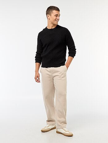 Pull col rond mini torsade uni