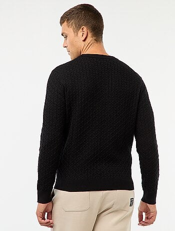 Pull col rond mini torsade uni