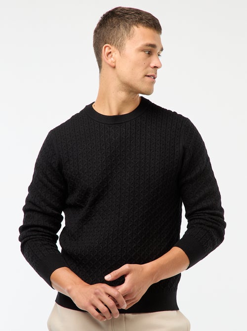 Pull col rond mini torsade uni - Kiabi