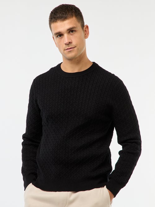 Pull col rond mini torsade uni - Kiabi